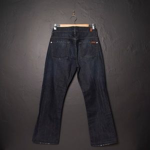 Mens 7FAM Dark Wash  'A' pkt Bootcut Jeans Sz 30